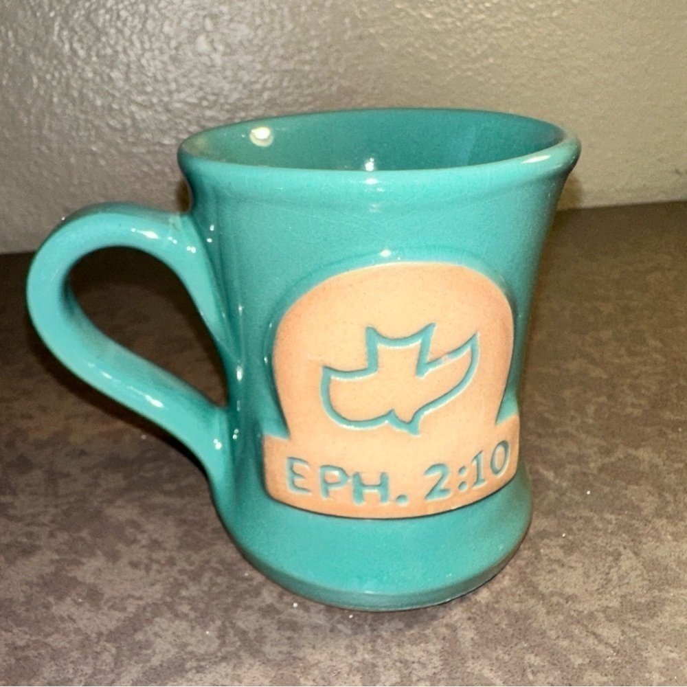 Green Potter's Field Ministries Religious Coffee Mug Cup Eps 2:10 Christian Gift